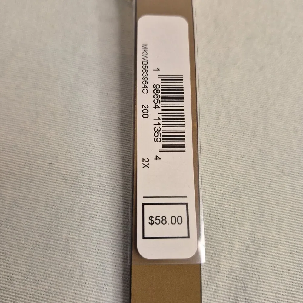 Michael Kors Womens Skinny Leather Belt Size 2X Brown Gold